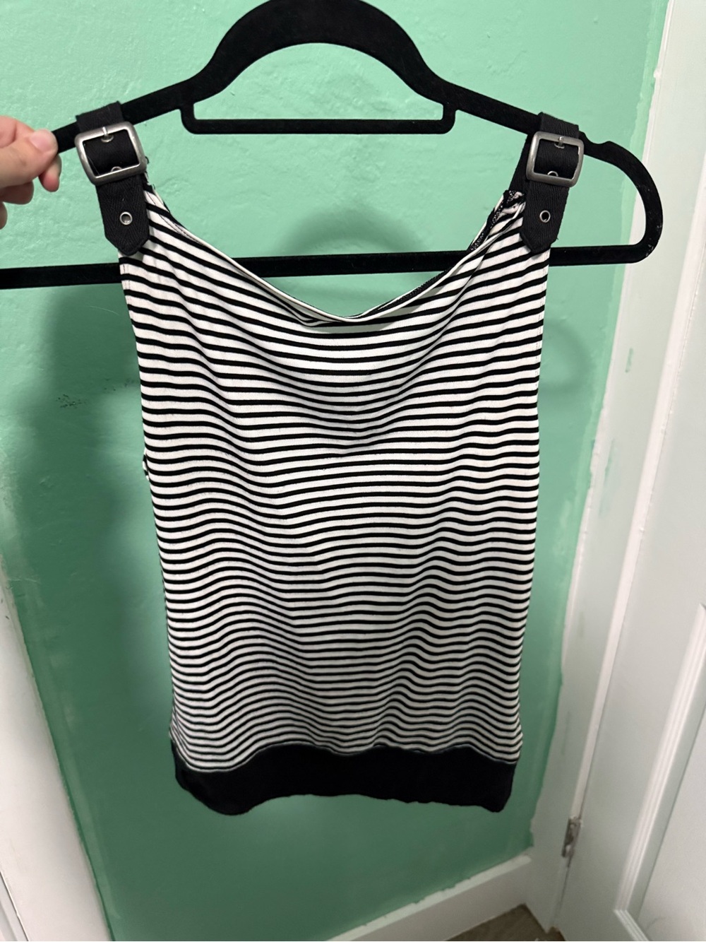 Striped Black & White Tank Top - Women's vintage Y2K grunge